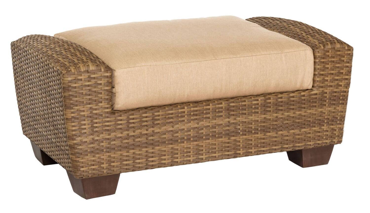 Woodard Saddleback Wicker Ottoman S523005 Seating Woodard 