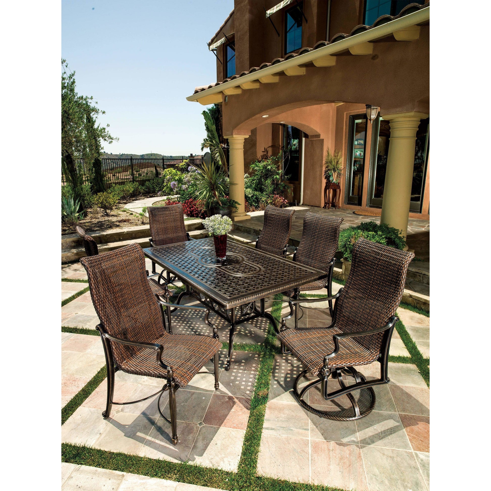 Gensun Bel Air Woven Cast Aluminum Dining Set