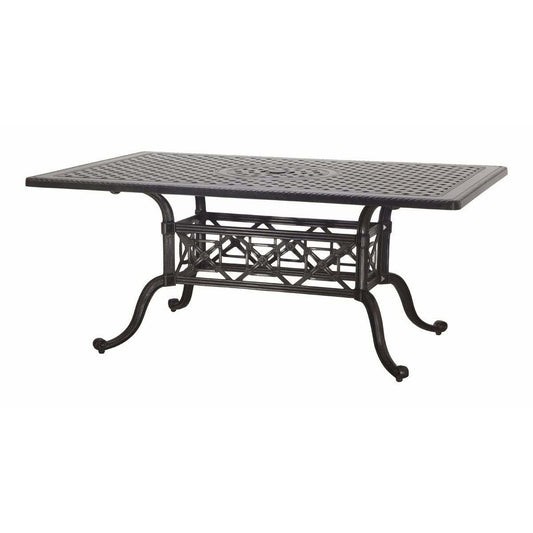 Gensun Grand Terrace 42” X 63” Rectangular Dining Table with Umbrella Hole 103400C1