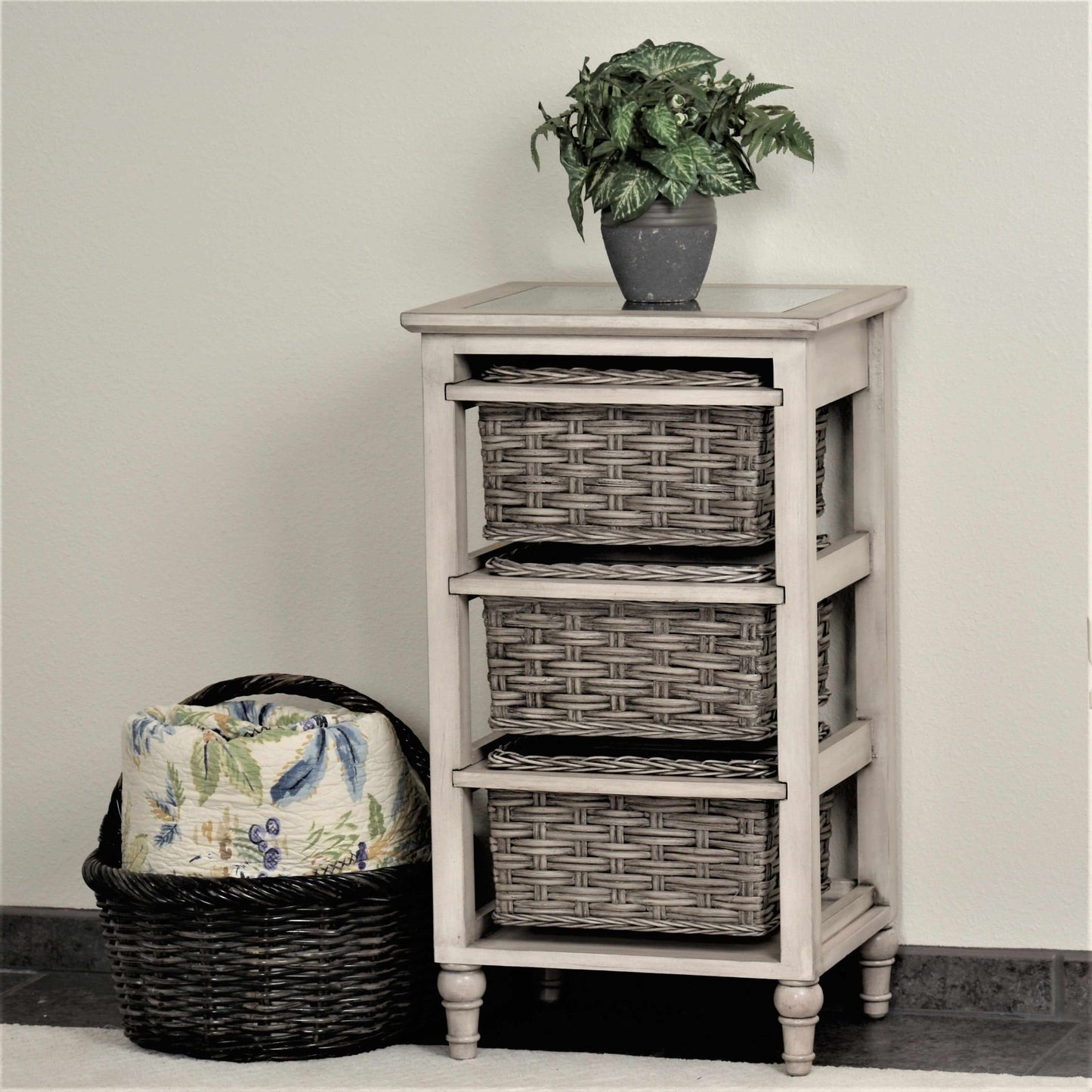 Sea Winds Trading Island Breeze 3-Basket Storage Cabinet B59105