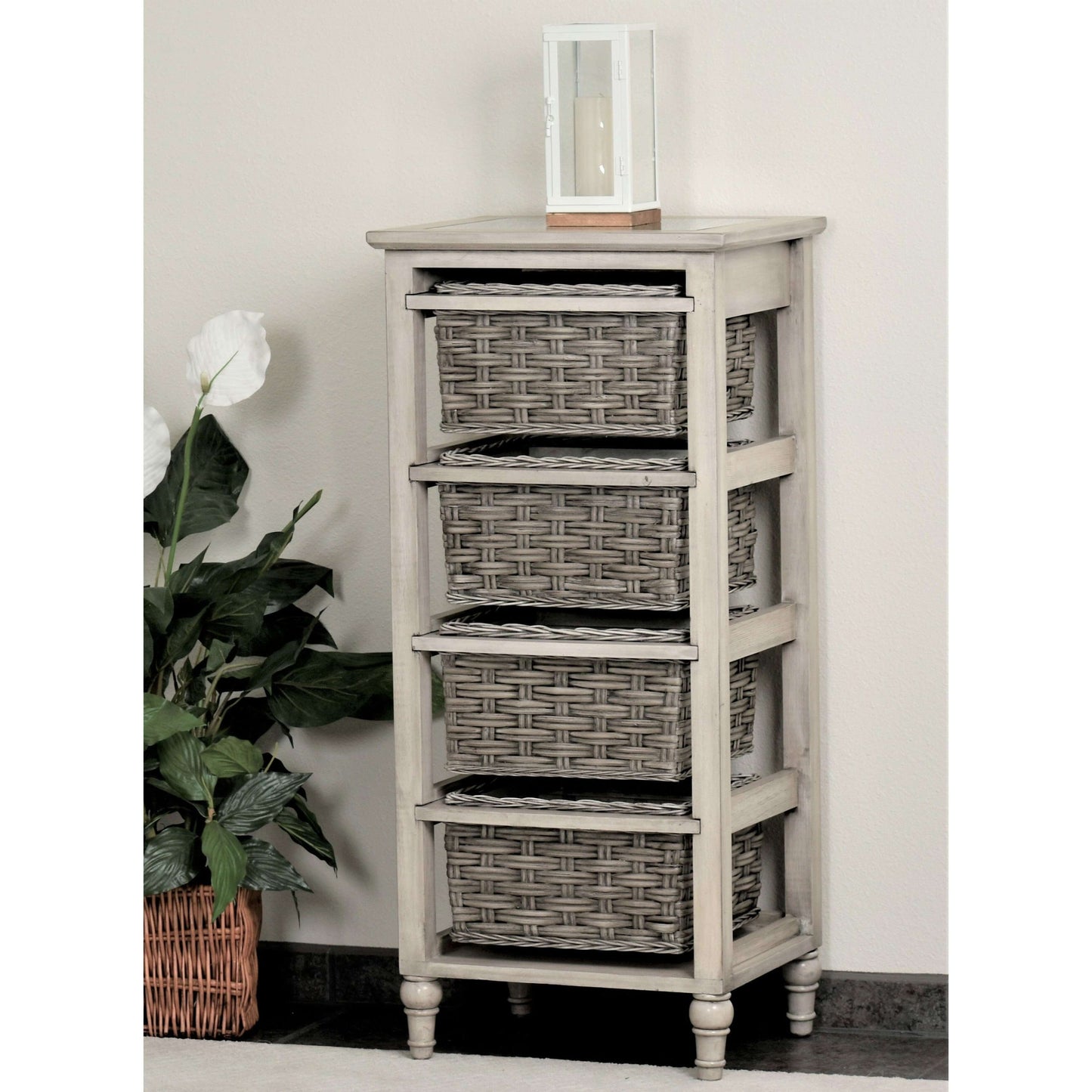 Sea Winds Trading Island Breeze 4-Basket Vertical Storage Cabinet B59106