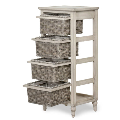 Sea Winds Trading Island Breeze 4-Basket Vertical Storage Cabinet B59106