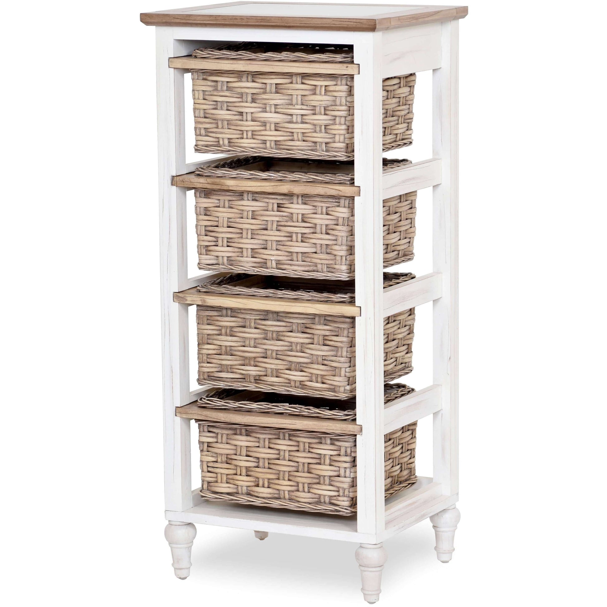 Sea Winds Trading Island Breeze 4-Basket Vertical Storage Cabinet B59106