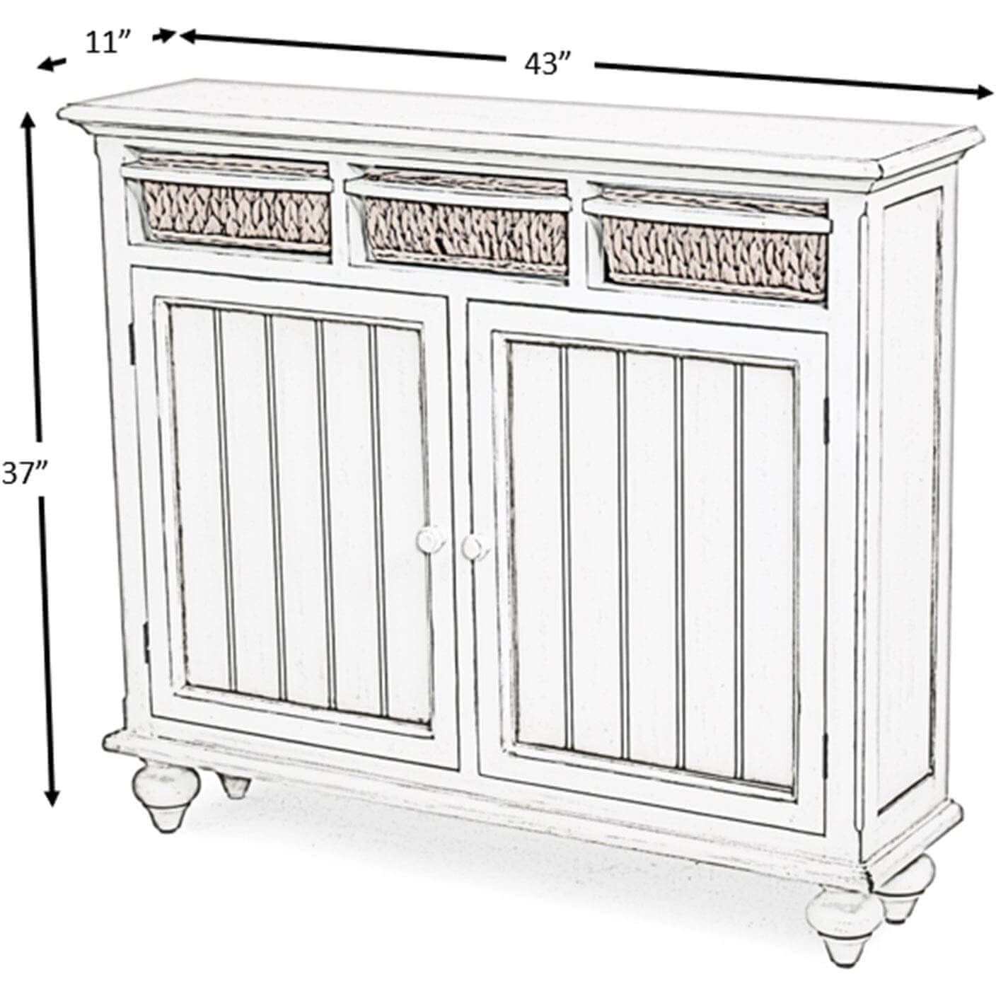 Sea Winds Trading Monaco Entry Cabinets with Baskets B81822