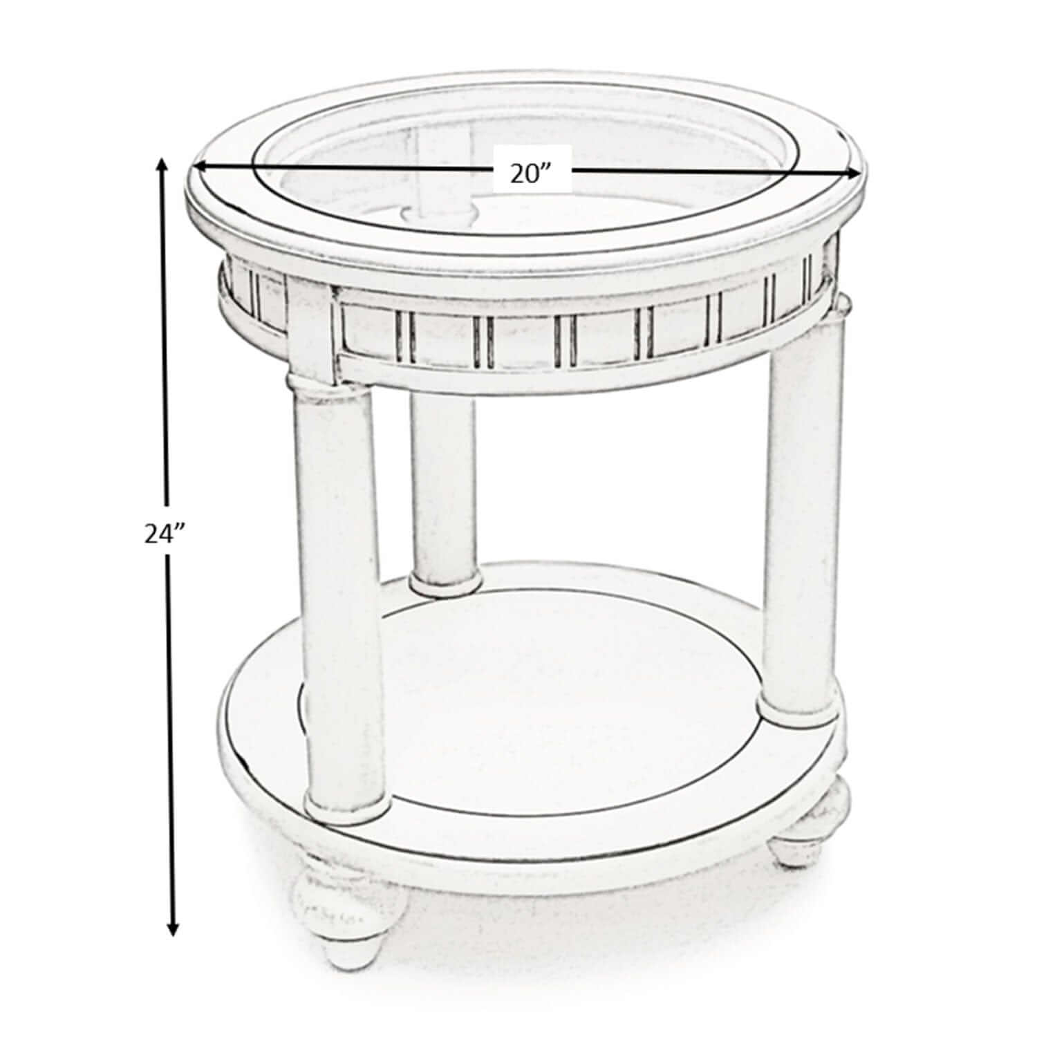 Sea Winds Trading Monaco Round End Table with Anchor Insert B81802