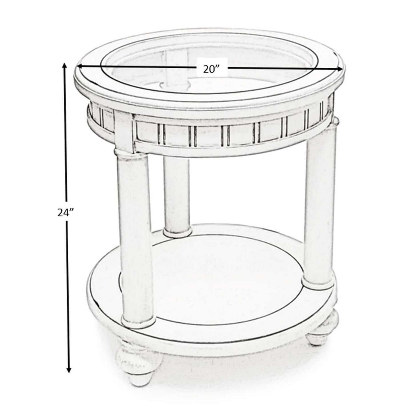 Sea Winds Trading Monaco Round End Table with Tray Insert B81802